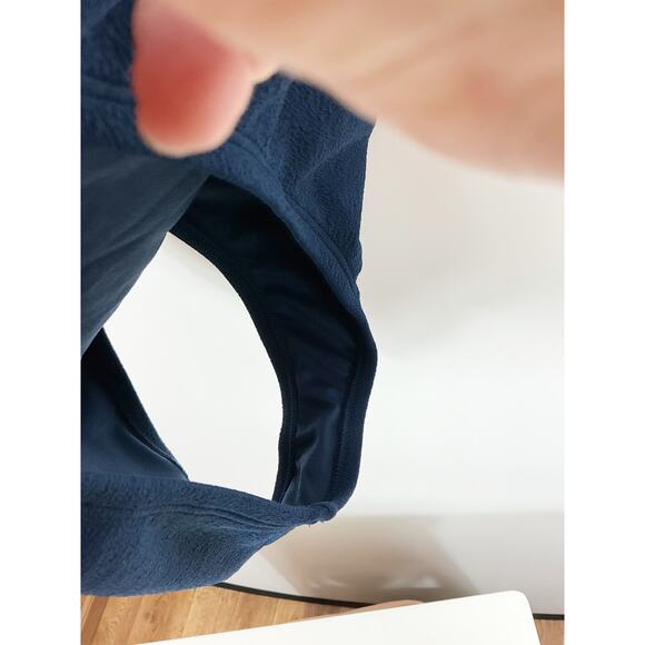 Ellen Tracy Womens One Piece Bathing Suit Swimsuit Navy Blue Halter Tie Neck - Picture 4 of 5